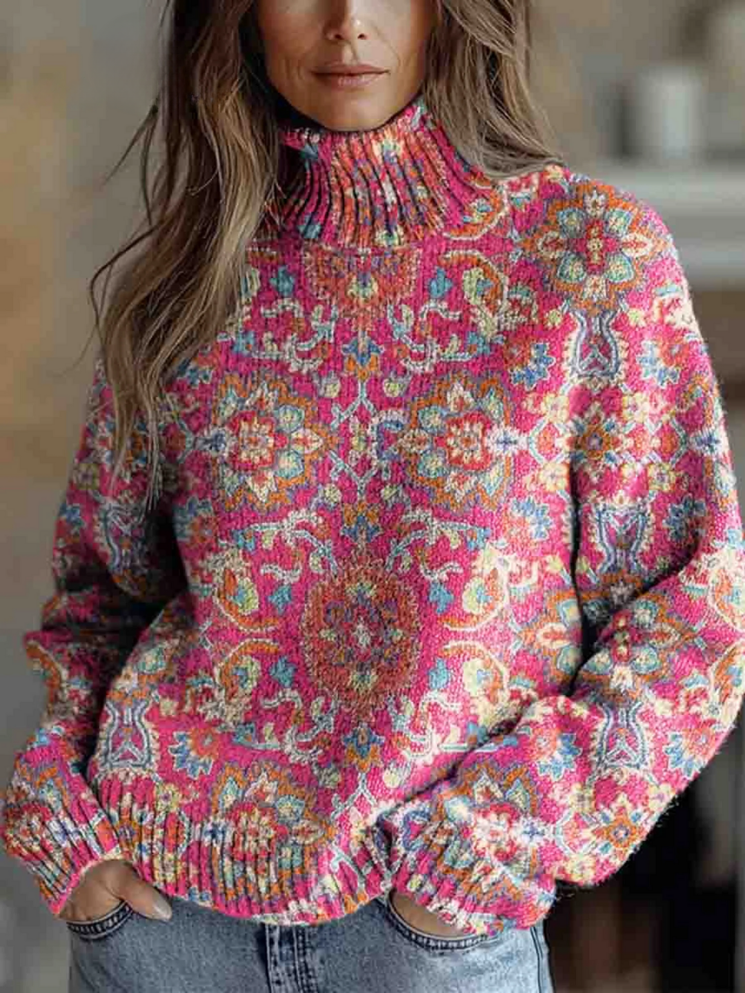 Sienna™ - Pull Col Roulé Floral