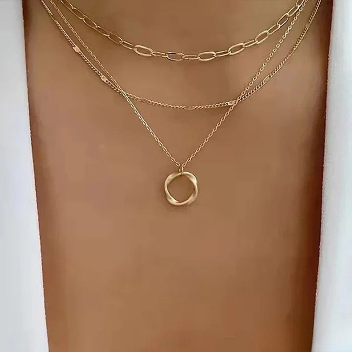 Collier superposé doré rétro