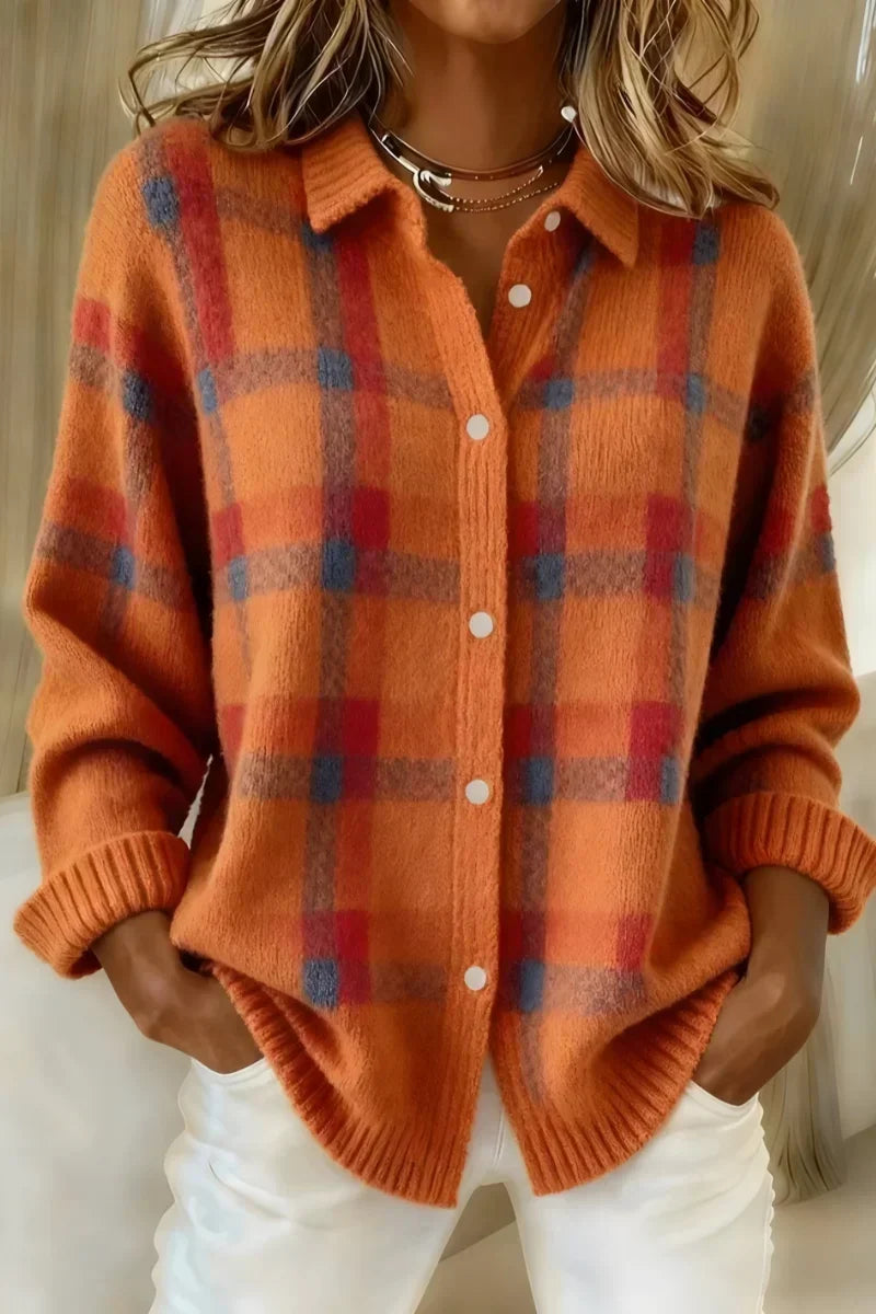 Megan | Gilet à carreaux avec boutons