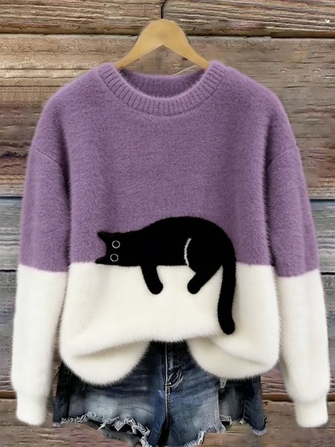 Chloé | Pull Graphique Chat Doux