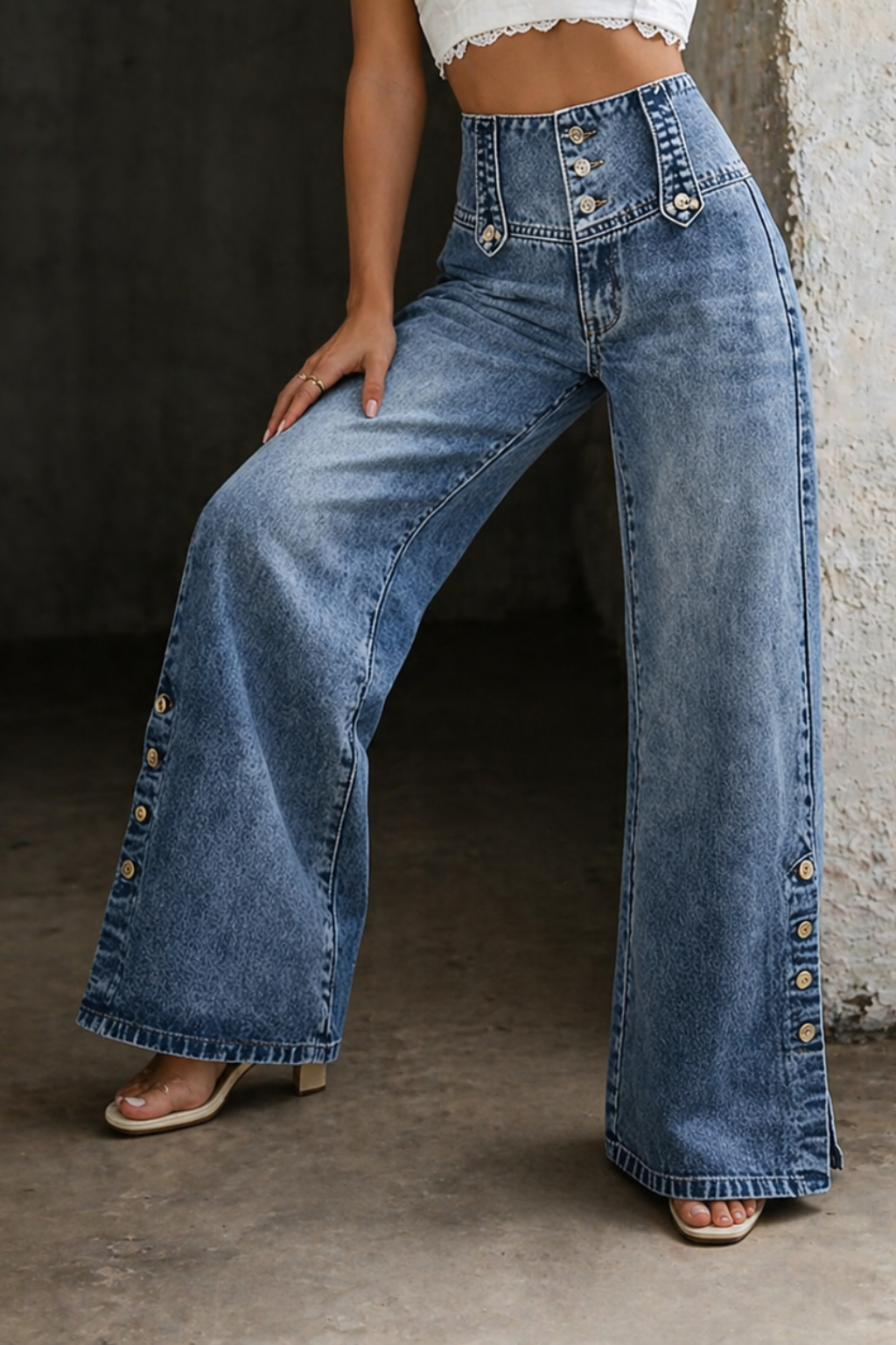 Mia | Jeans taille haute avec fentes