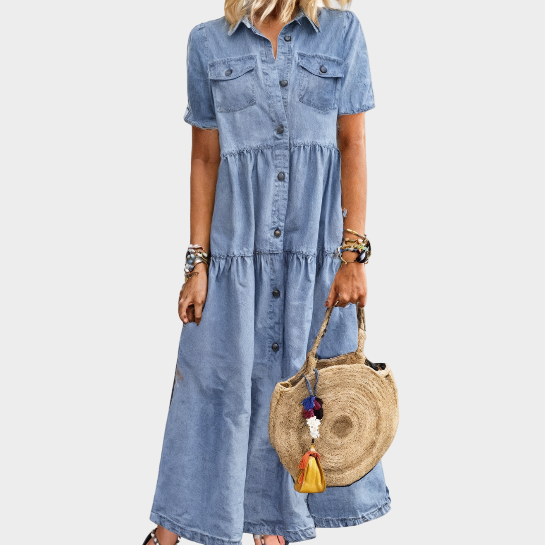 Robe en jean douce avec des boutons