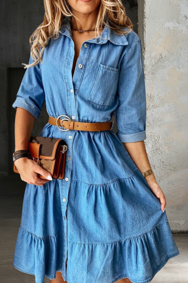 Barbara | Robe en Jean Élégante et Décontractée