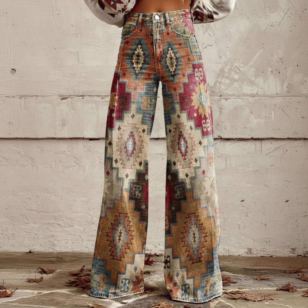 Francesca™ - Pantalon à Motif Boho Rétro