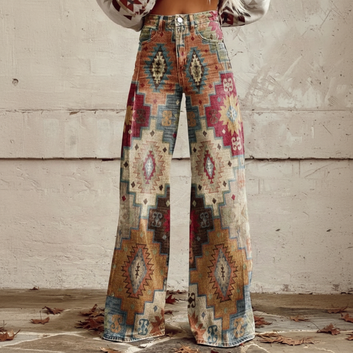 Francesca™ - Pantalon à Motif Boho Rétro