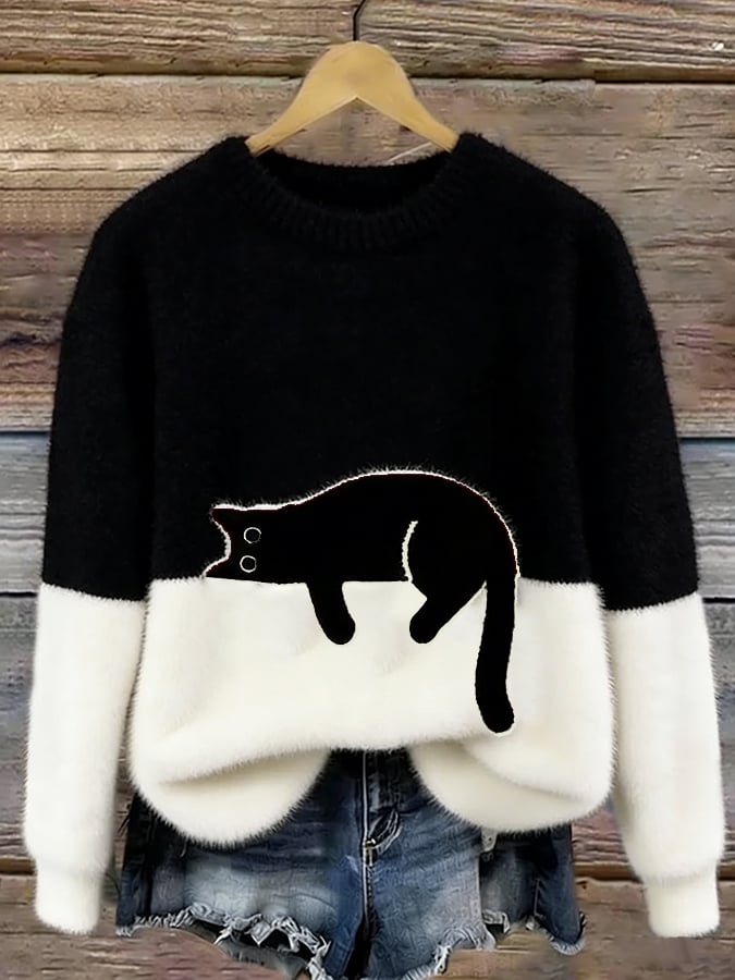 Chloé | Pull Graphique Chat Doux