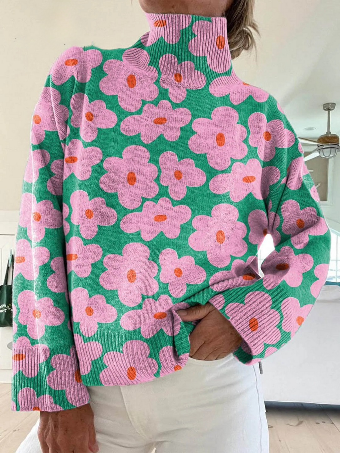 Liora™ - Pull Col Roulé Bloom