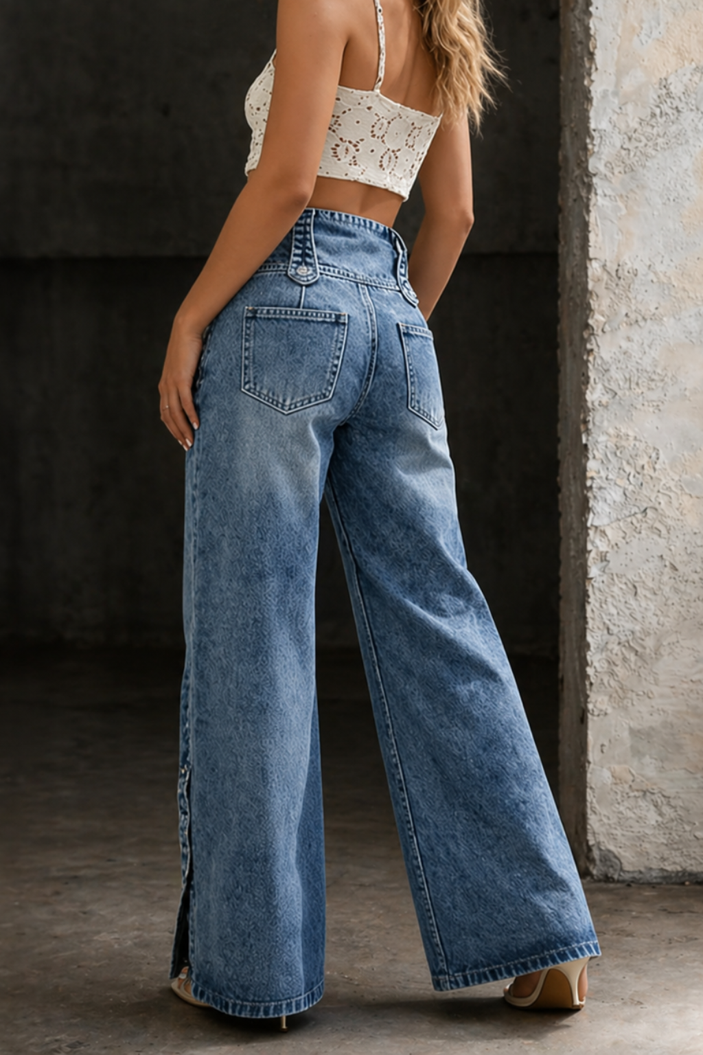Mia | Jeans taille haute avec fentes