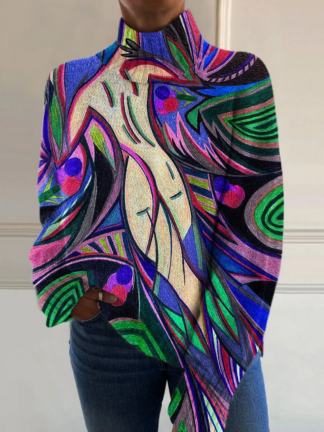Anya™ - Pull Col Roulé Rétro