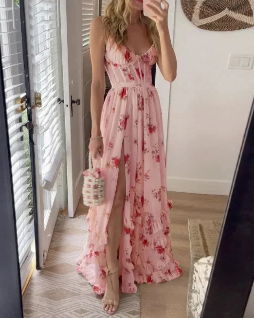 Sónia - Robe midi avec motif floral