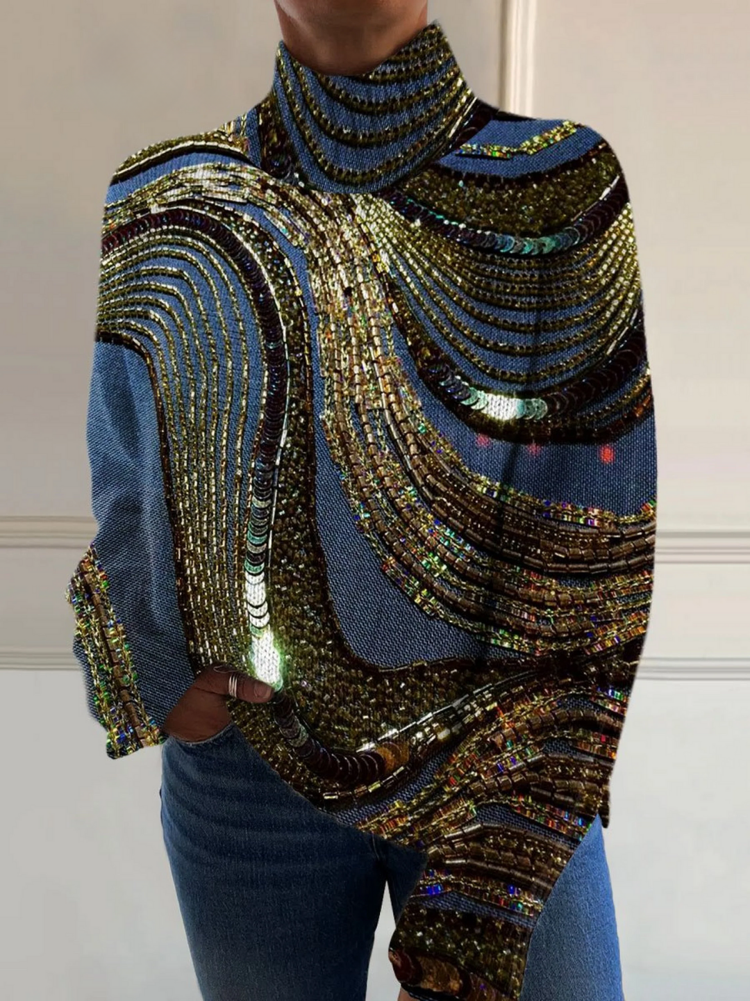 Clara™ - Pull Col Roulé Festif