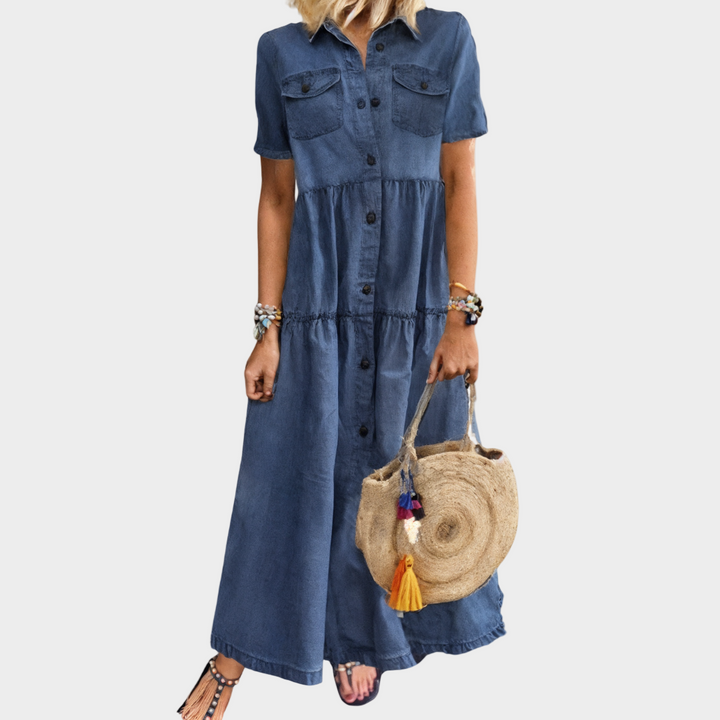 Robe en jean douce avec des boutons