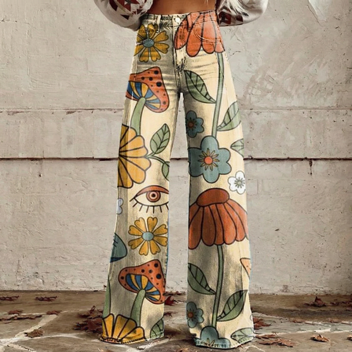 Giada™ - Pantalons à Jambes Larges Inspirés du Boho