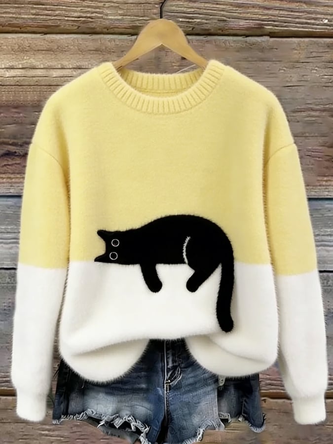 Chloé | Pull Graphique Chat Doux