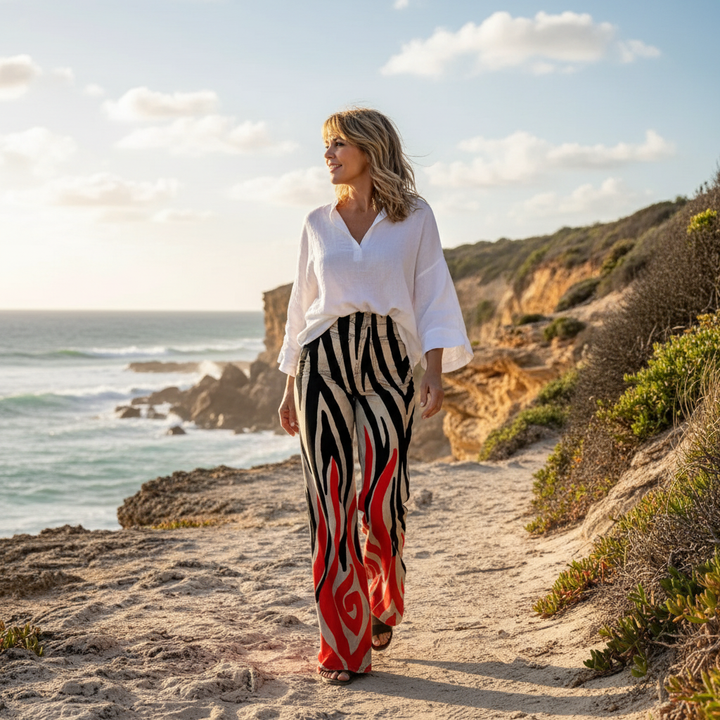 Fabiana™ - Pantalons Taille Haute à Motif Boho