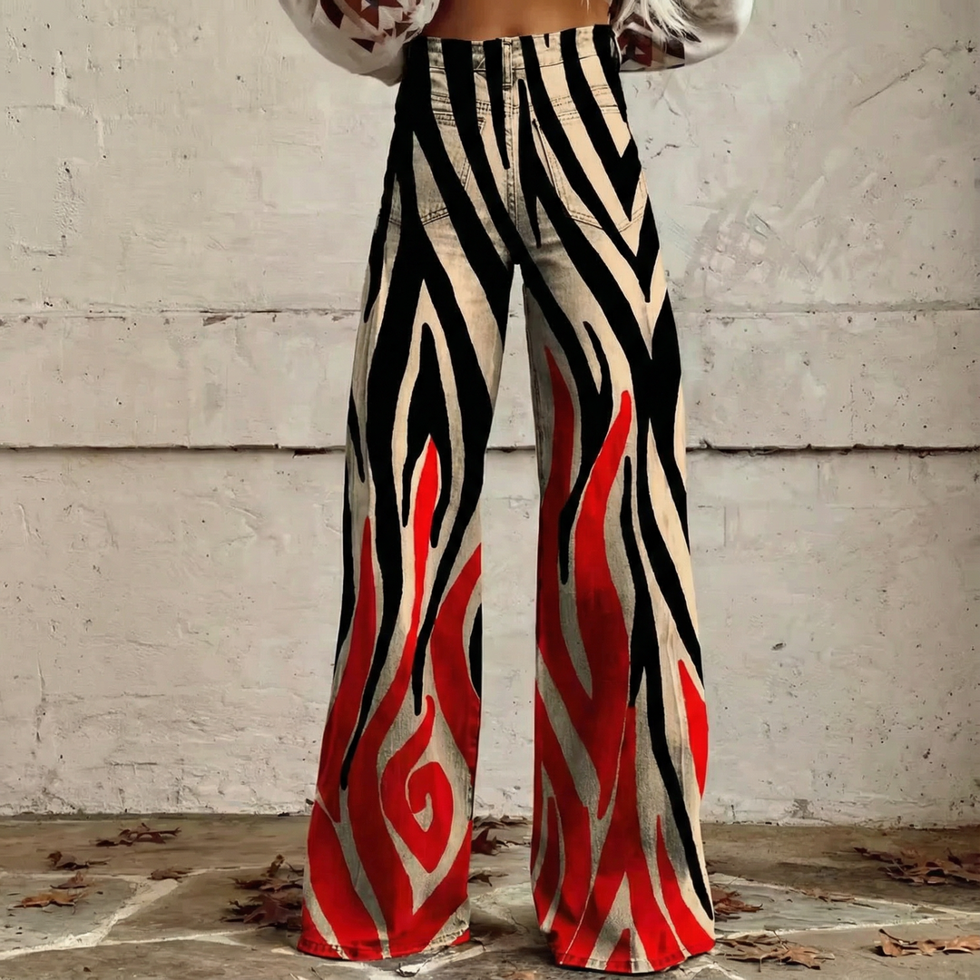 Fabiana™ - Pantalons Taille Haute à Motif Boho