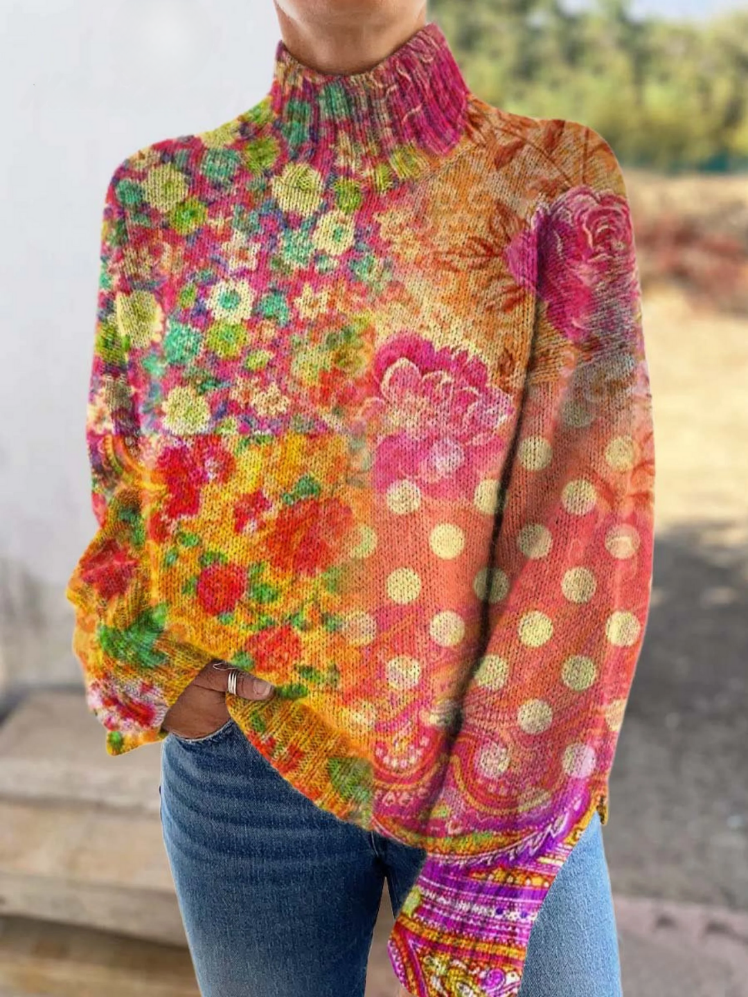 Maristelle™ - Pull Col Roulé à Pois