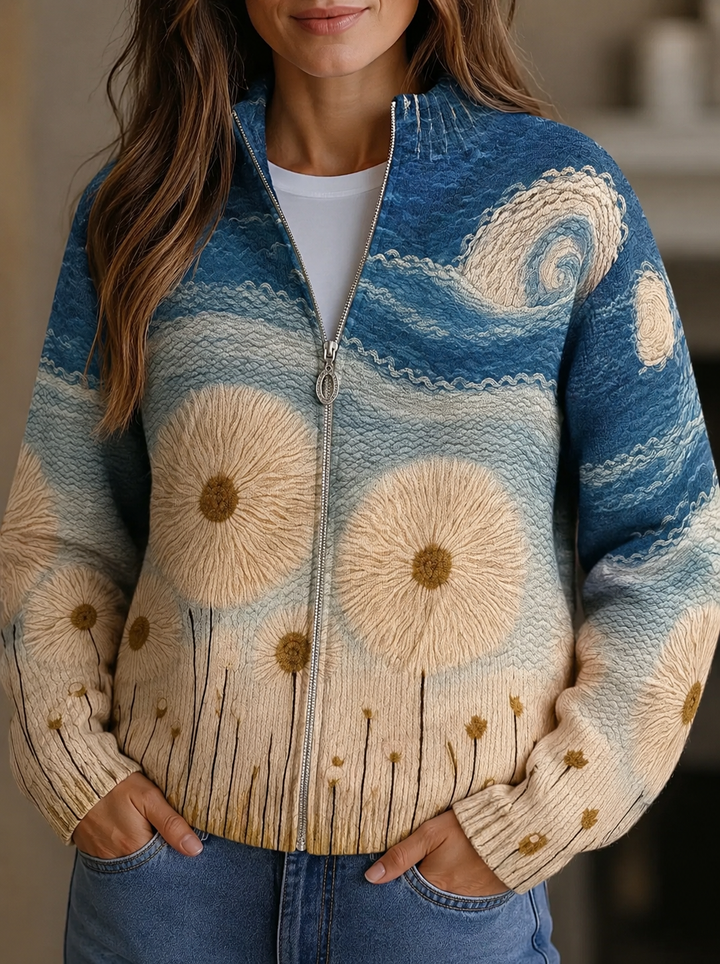 Quinn - Cardigan zippé matelassé Dandelion Meadow