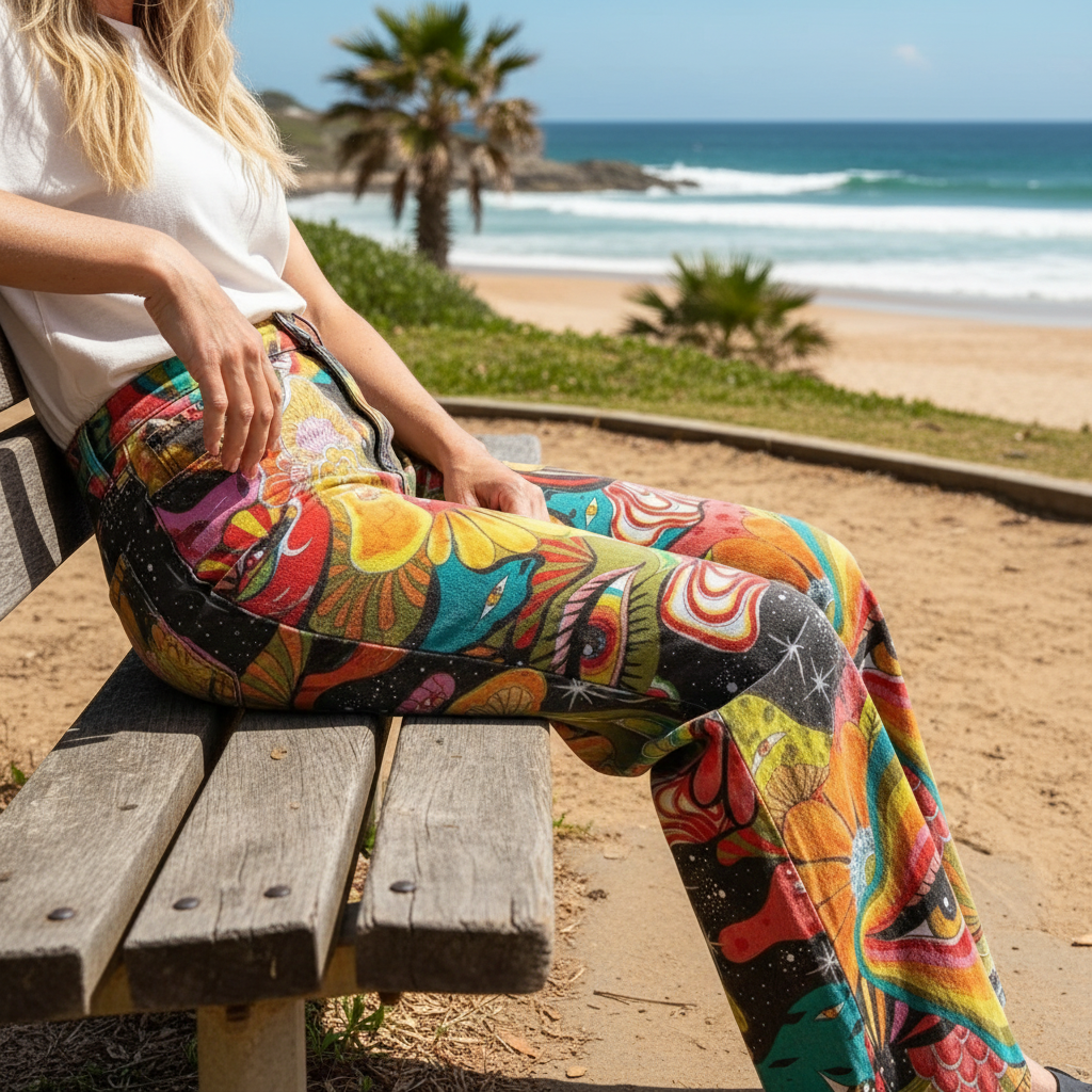 Gaia™ - Pantalons larges en tons terre boho