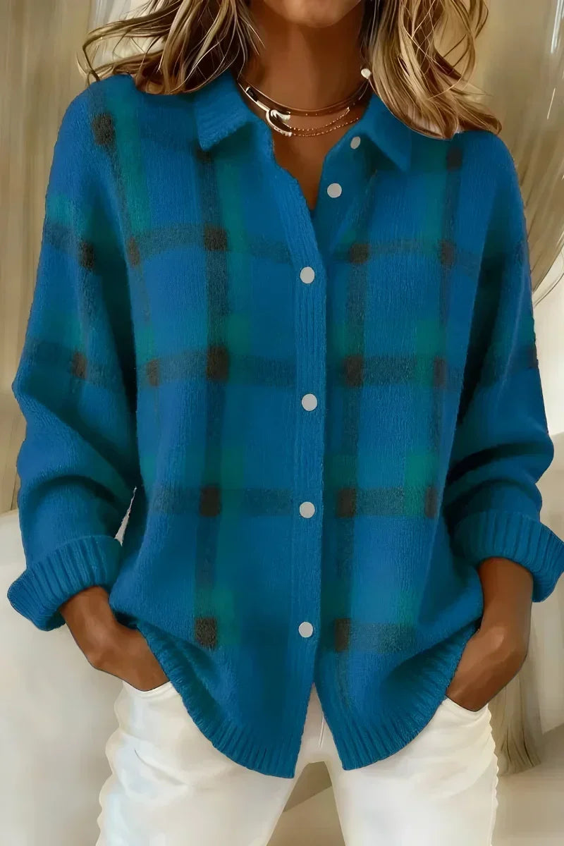 Kelsey | Veste en tricot à carreaux brossés