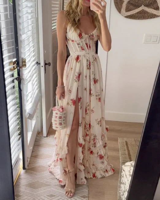 Sónia - Robe midi avec motif floral