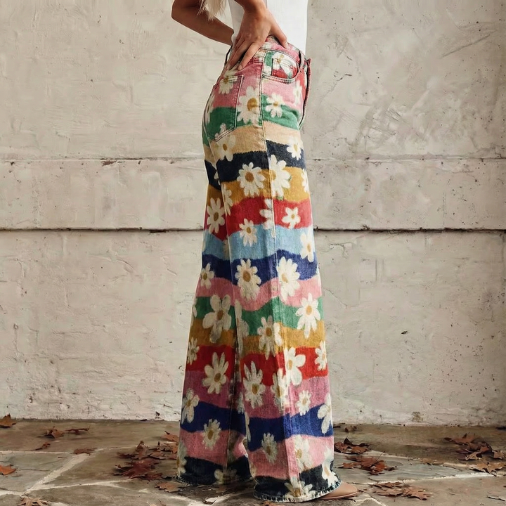 Monika™ - Pantalons Floraux Boho Détendus