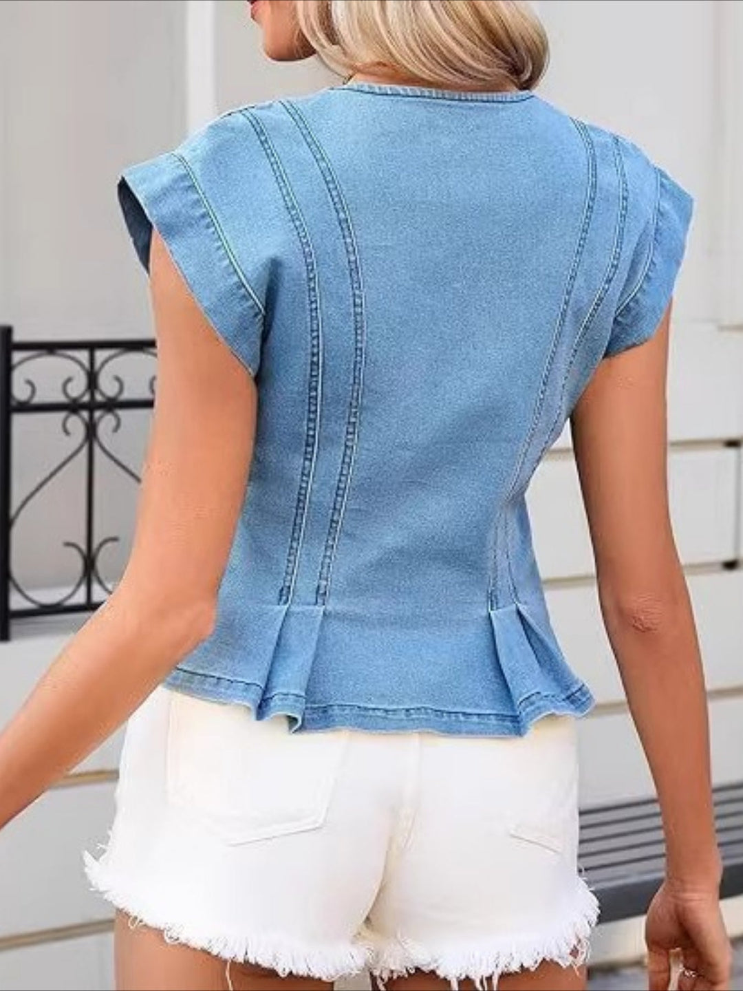 Viera | Top en Jean avec Décolleté en V
