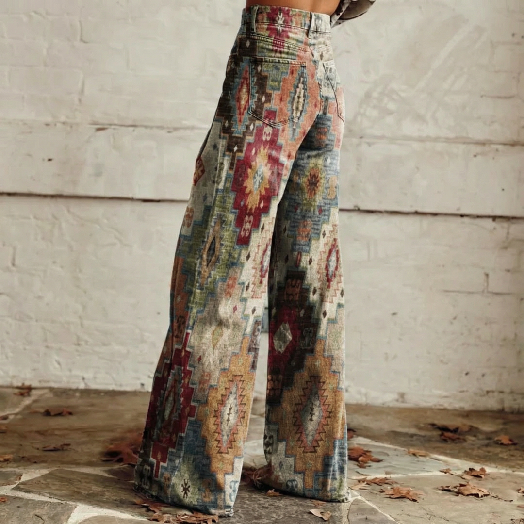 Francesca™ - Pantalon à Motif Boho Rétro