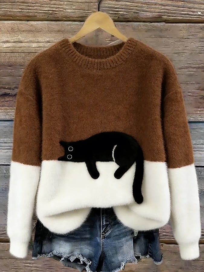 Chloé | Pull Graphique Chat Doux
