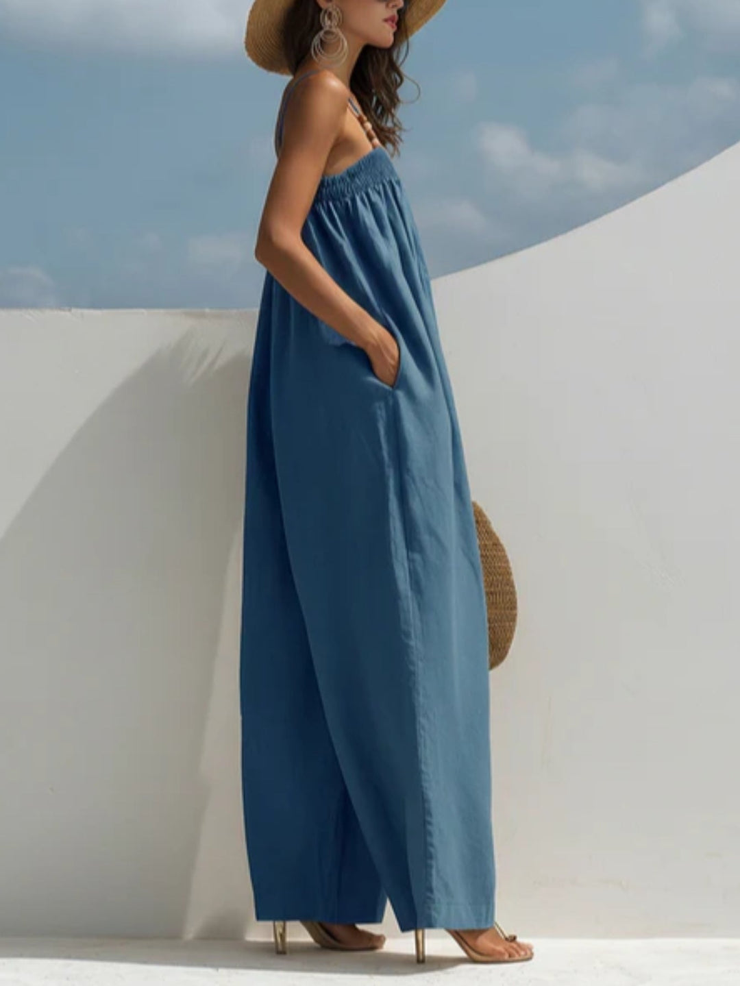Madison | Salopette en Jean à Jambes Amples