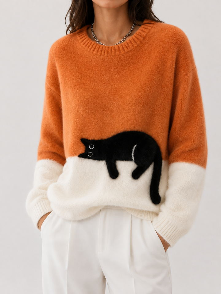 Chloé | Pull Graphique Chat Doux