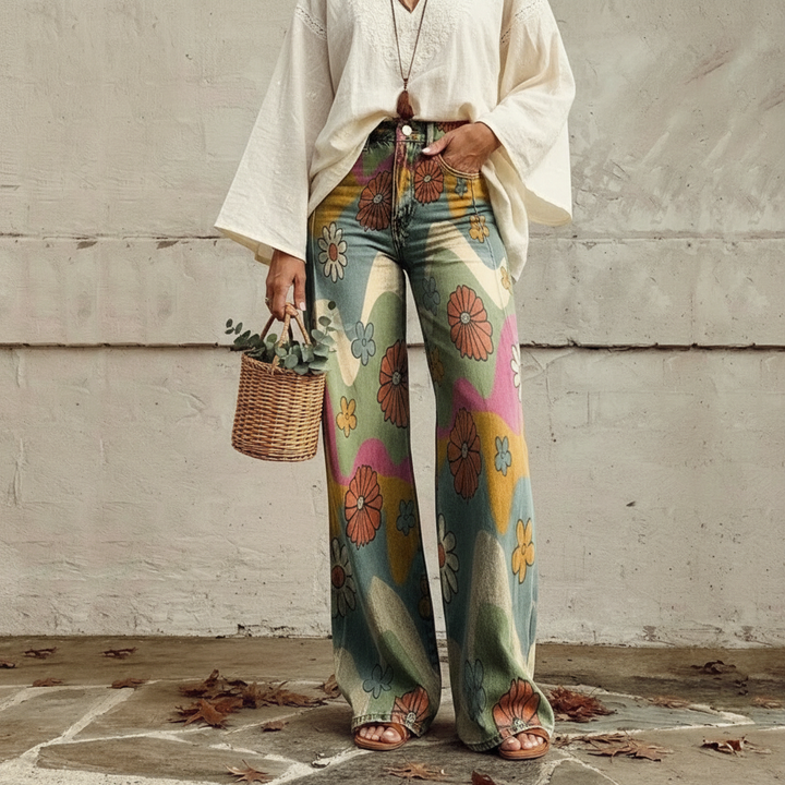 Millie™ - Pantalon Imprimé Fleurs Boho