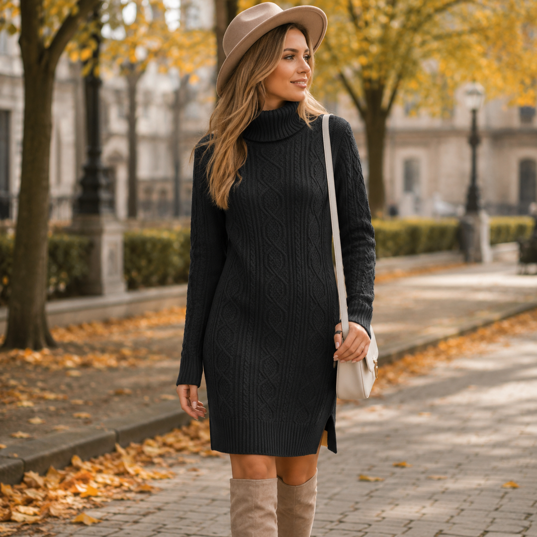 Bronte™ - Robe en Tricot à Col Roulé