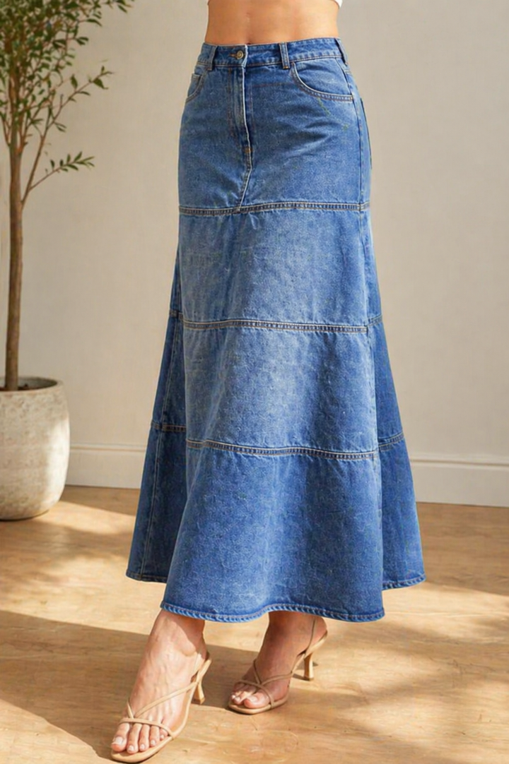 Mary | Jupe midi en jean