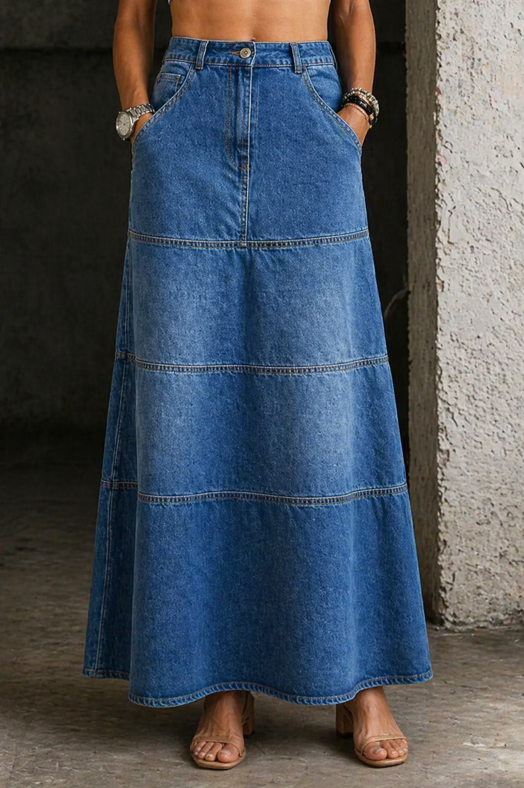 Mary | Jupe midi en jean