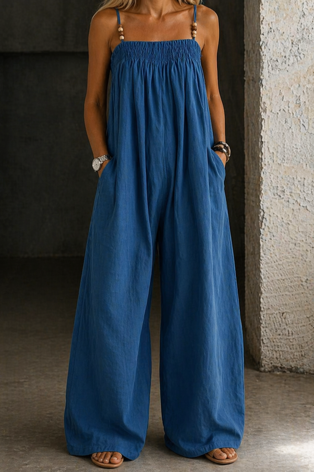 Madison | Salopette en Jean à Jambes Amples
