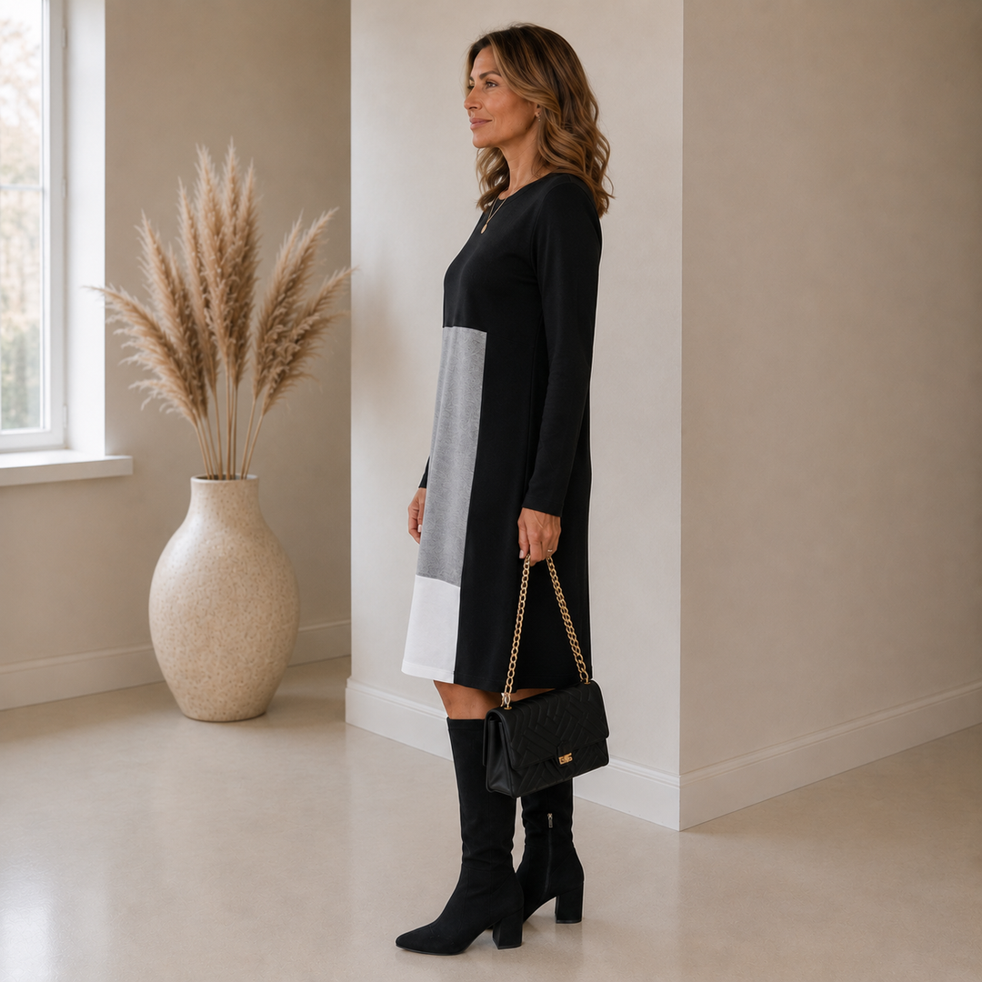 Cleo™ - Robe en Tricot Bicolore