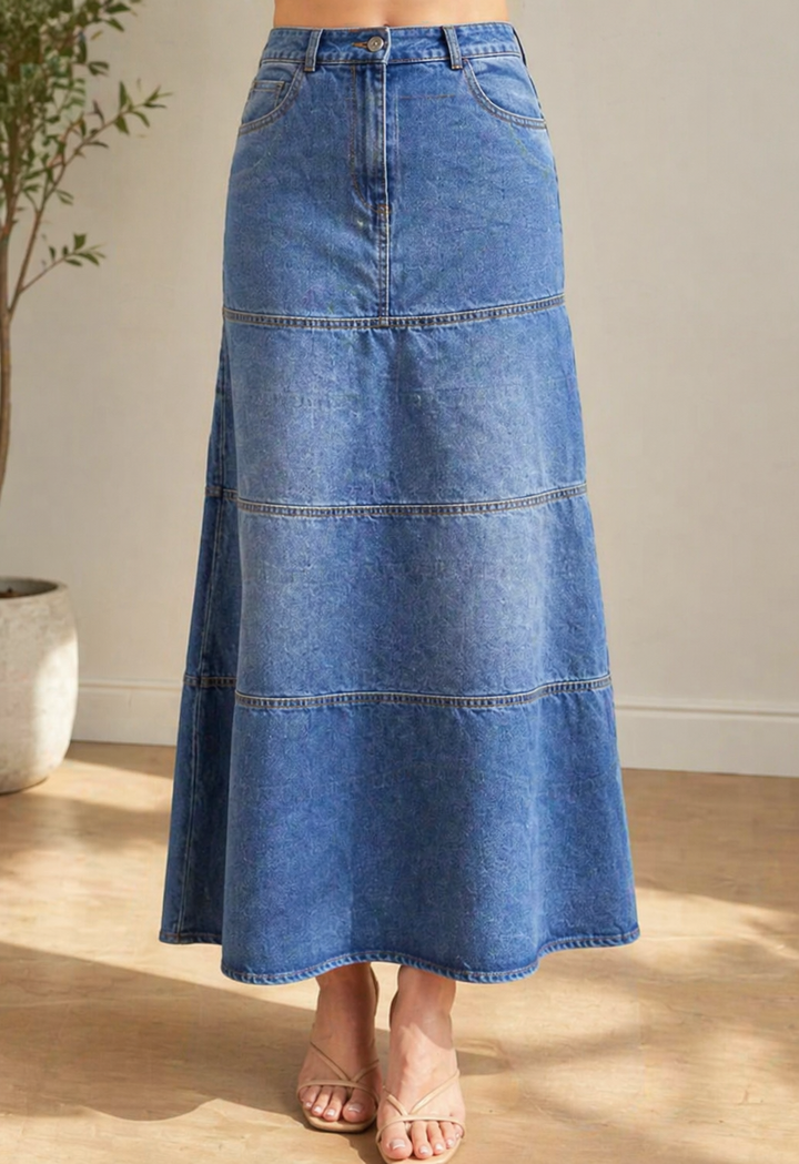 Mary | Jupe midi en jean