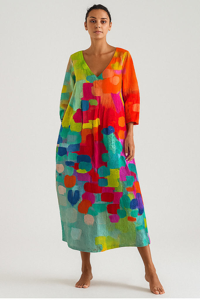 Ana - Robe fluide à motifs