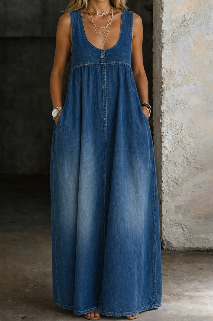Veronica | Robe en Denim Décontractée