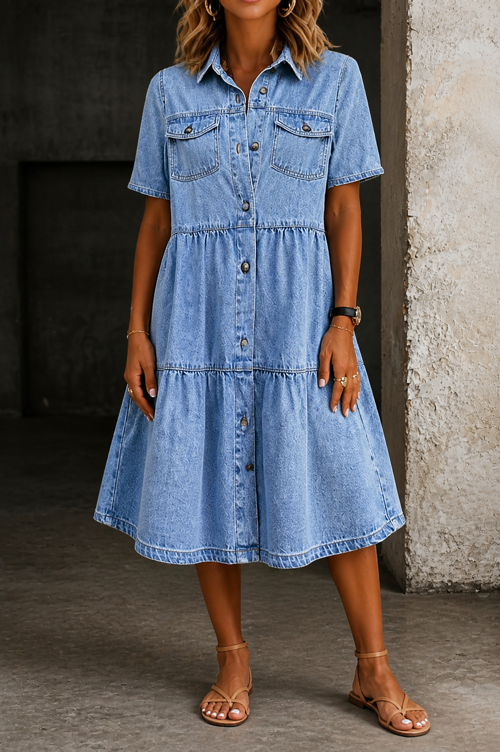 Sophia | Robe en Jean Élégante et Décontractée