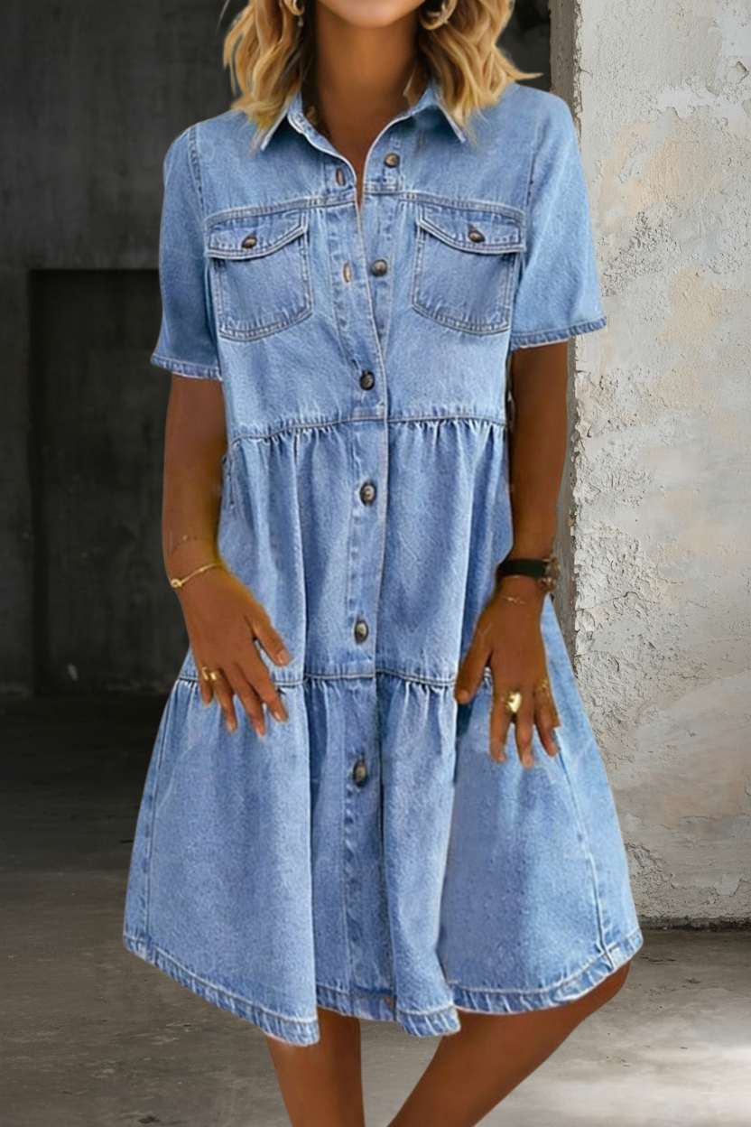 Sophia | Robe en Jean Élégante et Décontractée