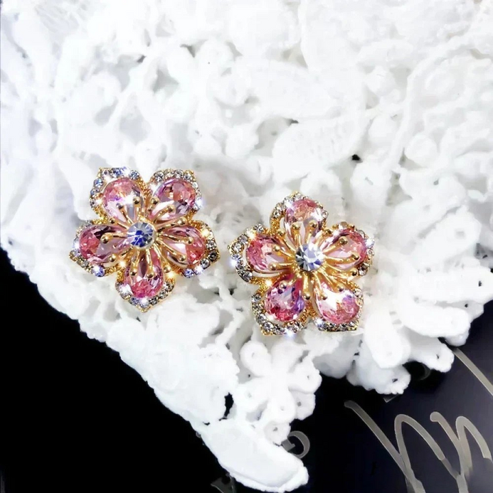 Boucles d'oreilles avec pierres colorées