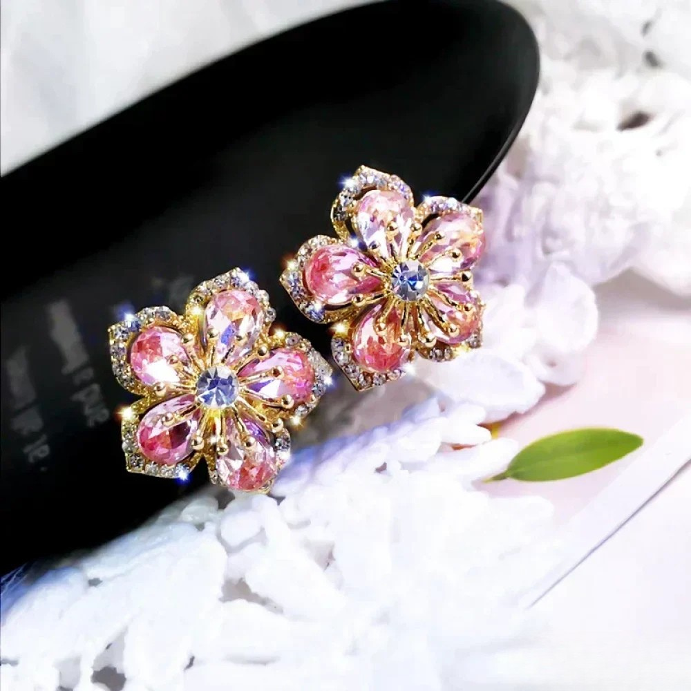 Boucles d'oreilles avec pierres colorées