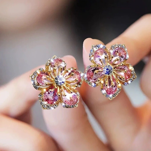 Boucles d'oreilles avec pierres colorées