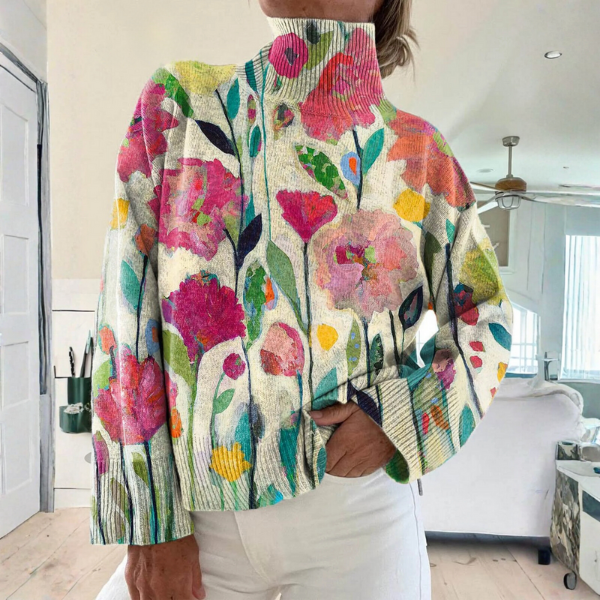 Lucienne™ - Pull Col Roulé Rétro