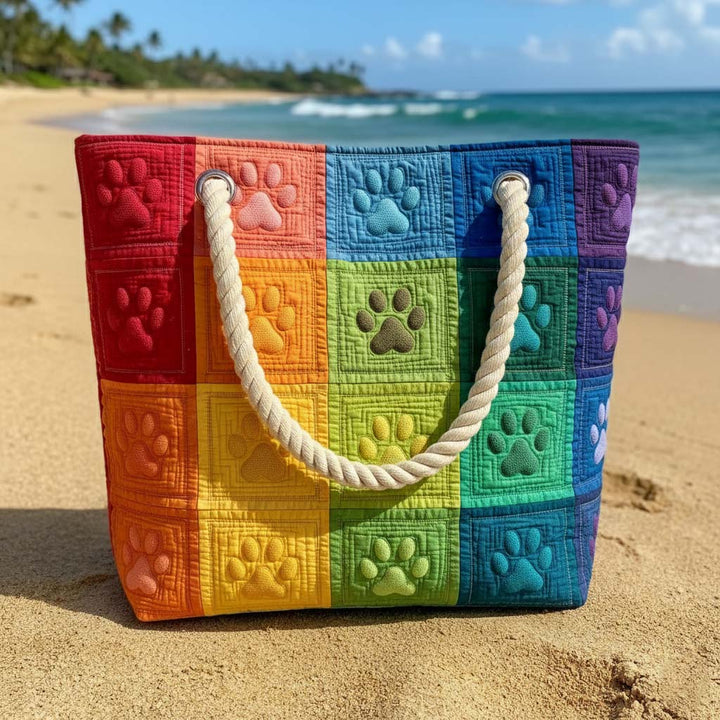 Sac de plage fait main | Patch d'empreinte de patte