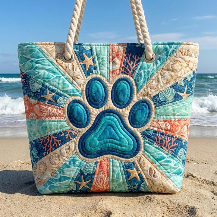 Sac de plage fait main | Empreinte de patte