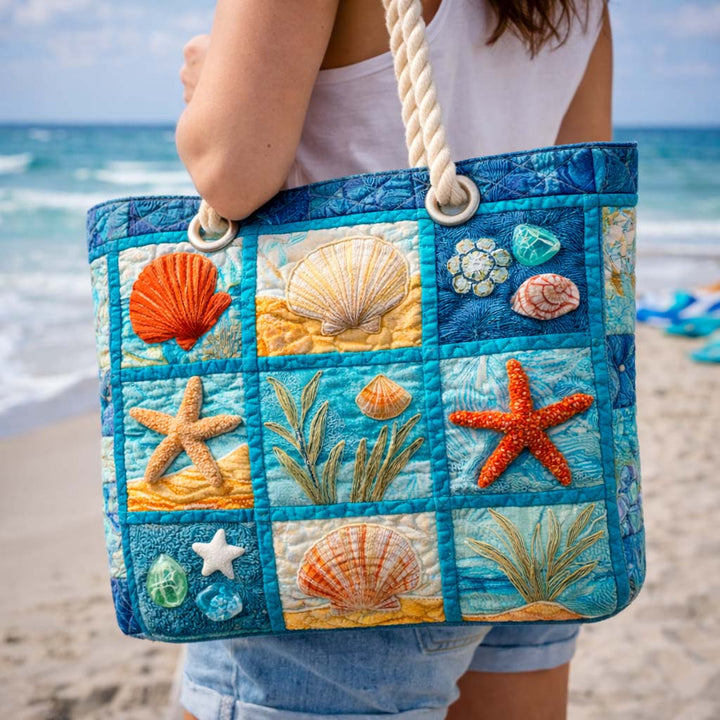 Sac de plage fait main | Coquillages côtiers
