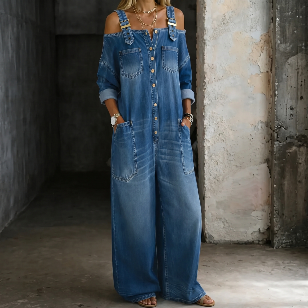 Sophia | Salopette en jean sans manches
